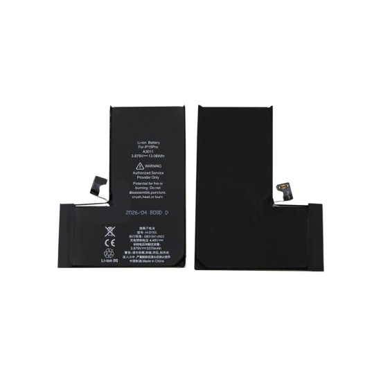 Bateria A3011 para Apple iPhone 15 Pro com Diagnóstico Não Apresenta Erros 3370mAh